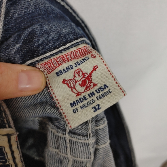 True Religion Ricky Cutoff Jeans Denim Micro Shorts Low Rise Flap Pocket Y2K 32 - Picture 8 of 9